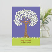 愛の鳥の木(夜)の結婚式招待状 招待状 (スタンド正面)