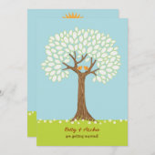 愛の鳥の木(日)の結婚式招待状 招待状 (正面/裏面)