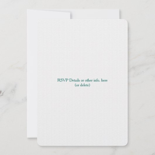 愛の鳥の枝緑の色相の結婚式の招待 招待状 (裏面)