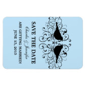 愛の鳥の渦巻き日付磁石、青を保存 マグネット (横)