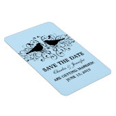 愛の鳥の渦巻き日付磁石、青を保存 マグネット (右側)