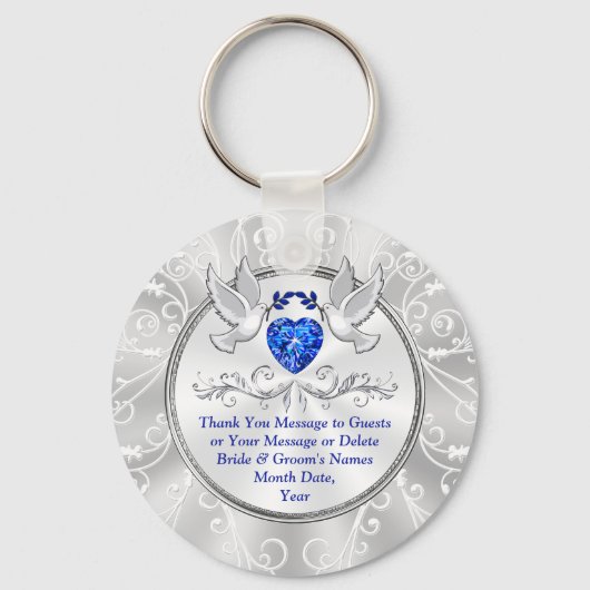愛の鳥の結婚式の引き出物結婚、キーチェーンの好意。 キーホルダー (正面)