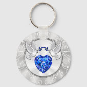 愛の鳥の結婚式の引き出物結婚、キーチェーンの好意。 キーホルダー (裏面)