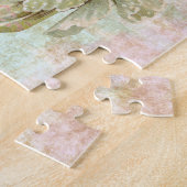 愛の鳥の花ヴィンテージイースターカードアートポスター ジグソーパズル (側面)