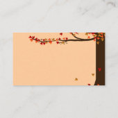 愛の鳥の落下ハートオークの木の名札 プレイスカード (裏面)