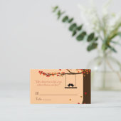 愛の鳥の落下ハートオークの木の名札 プレイスカード (スタンド正面)