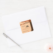 愛の鳥の落下ハートオークツリーシールシール スクエアシール (封筒)