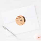 愛の鳥の落下ハートオークツリーシールシール ラウンドシール (封筒)