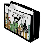 愛の鳥の街の大きな抱き枕 ラージペーパーバッグ (正面アングル)