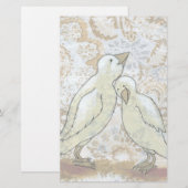 愛の鳥の静止した完璧なカップルロマンチックな芸術 (正面/裏面)