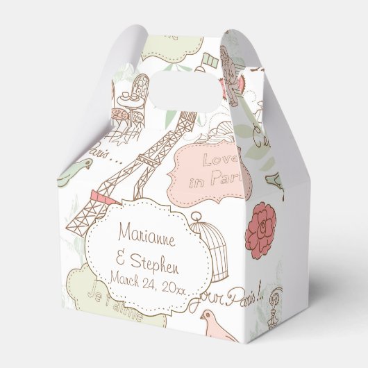 愛の鳥の鳥かご愛好家パリエッフェルタワー フェイバーボックス (正面サイド)