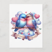 愛の鳥は永遠にあなたのバレンタイン シーズンポストカード (正面)