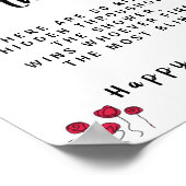 愛の鳥を見つけるリングや輪ブライダルシャワーゲームサイン ポスター (角)