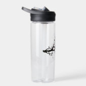 愛の鳥オンブランチ – ロマンチックな赤いハートツリーアート ウォーターボトル (右面)