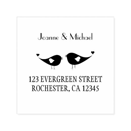 愛の鳥カスタムウェディングセルフィニングスタンプ セルフインキングスタンプ (デザイン)