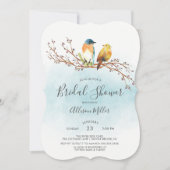 愛の鳥カップルブライダルシャワー招待 招待状 (正面)