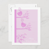 愛の鳥バレンタインデーのはがき シーズンポストカード (正面/裏面)