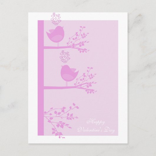 愛の鳥バレンタインデーのはがき シーズンポストカード (正面)