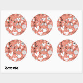 愛の鳥パターン ラウンドシール (シート)