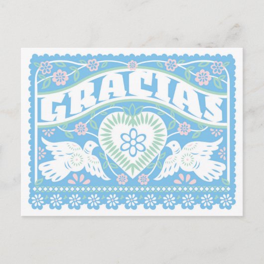 愛の鳥パペルPicadoありがとうはがき ポストカード (正面)