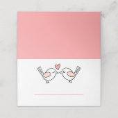愛の鳥ピンクの白いガーデンラブバード結婚ズ プレイスカード (外部開封)