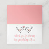 愛の鳥ピンクの白いラブバード感謝結婚します プレイスカード (外部開封)