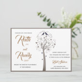 愛の鳥ヘブライ語ユダヤ人の結婚式の招待 招待状 (スタンド正面)