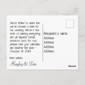 愛の鳥救の結婚日付。編集可能 ポストカード (裏面)