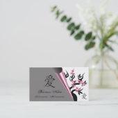 愛の鳥桜ツリーと愛中国ののシンボル 名刺 (スタンド正面)