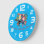 愛の鳥。お前はいつも一人だ！ ラージ壁時計 (傾斜)