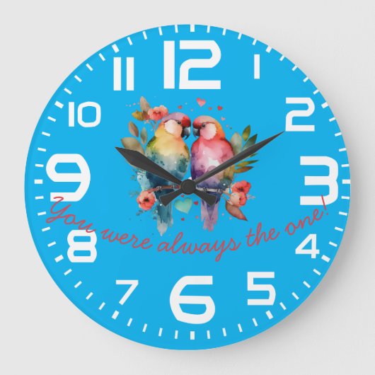 愛の鳥。お前はいつも一人だ！ ラージ壁時計 (正面)