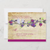 愛の鳥、大きなRSVPs/DIY色 出欠カード (裏面)