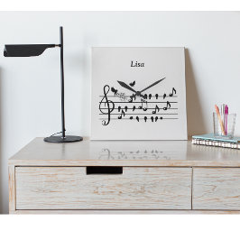 愛の鳥，家族に追加することを期待して スクエア壁時計