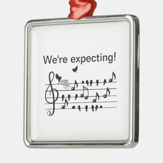 愛の鳥，家族に追加することを期待して メタルオーナメント (左)