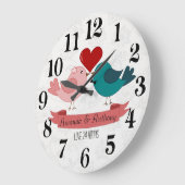 愛の鳥、愛24時間。 ラージ壁時計 (傾斜)