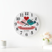 愛の鳥、愛24時間。 ラージ壁時計 (ホーム)