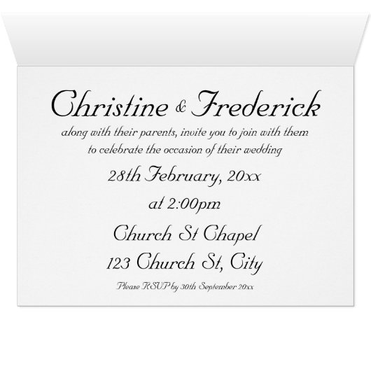 愛の鳥、招待カード。 (内部横(下))