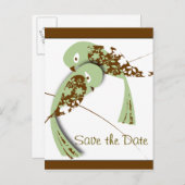 愛の鳥、日付を保存 案内ポストカード (正面/裏面)