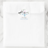 愛の鳥 |男の子の赤ちゃんシャワーのステッカー ラウンドシール (バッグ)