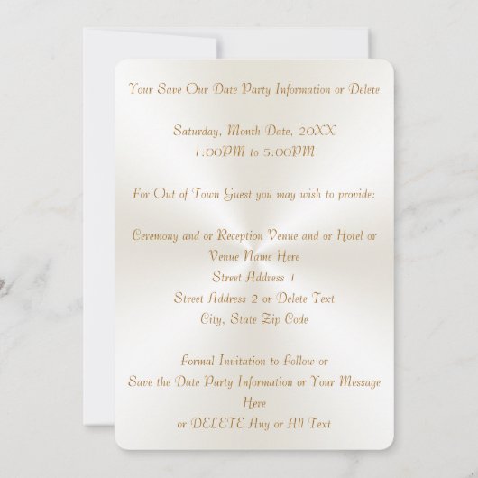 愛の鳩とハート結婚式の日付カードを保存 招待状 (裏面)