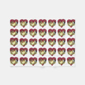 愛の鶏 フリースブランケット (正面(横))