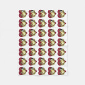 愛の鶏 フリースブランケット (正面)