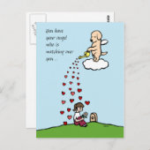 愛の黄色ラブラドールエンジェル2 ポストカード (正面/裏面)