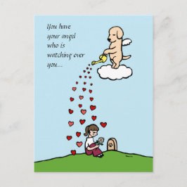 愛の黄色ラブラドールエンジェル2 ポストカード