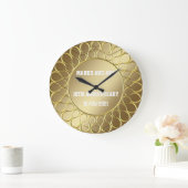 愛の黄金優雅の記念日 ラージ壁時計 (ホーム)