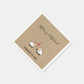 愛の黄麻布おもしろいの愛らしい可愛い漫画の羊 スタンダードカクテルナプキン (角)