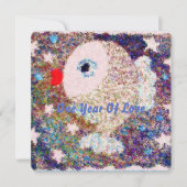 愛の1年 奇妙な魚の1歳の誕生日 招待状 (正面)