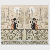 愛の2匹の猫 ラッピングペーパー (フラット)