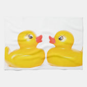 愛の2羽のゴム製アヒル キッチンタオル (横)