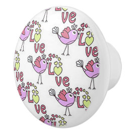愛の Chick-a-Dee 陶器ドアノブ セラミックノブ